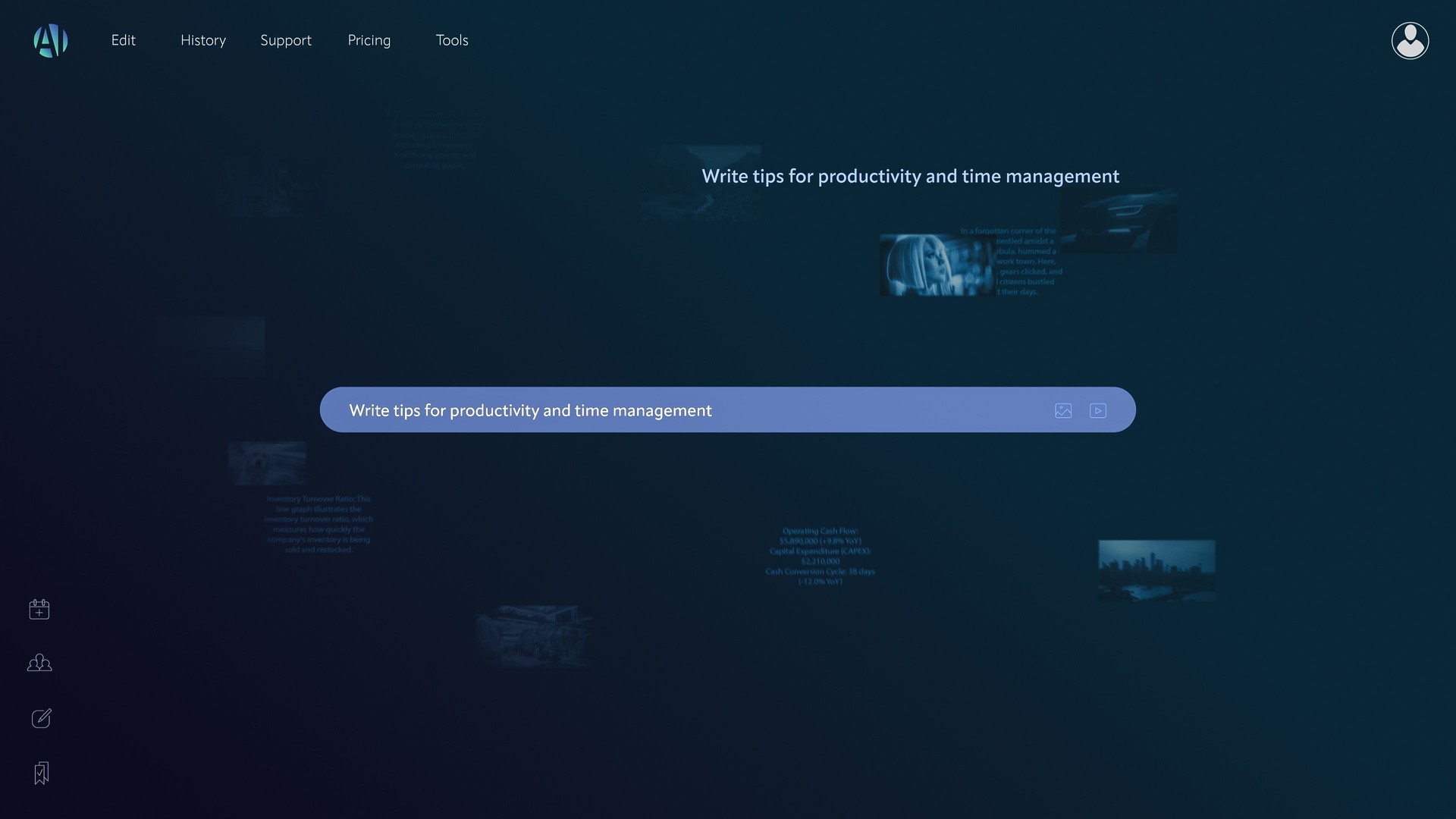 AI Chatbot's Interface Providing Fitness and Productivity Tips, Emphasizing Practical Advice. Artificial Intelligence Assistant Interaction Delivering Actionable Guidance to Personal Wellbeing